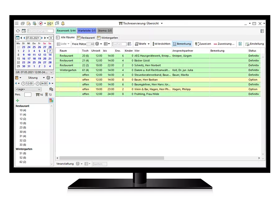 Reservierungsuebersicht