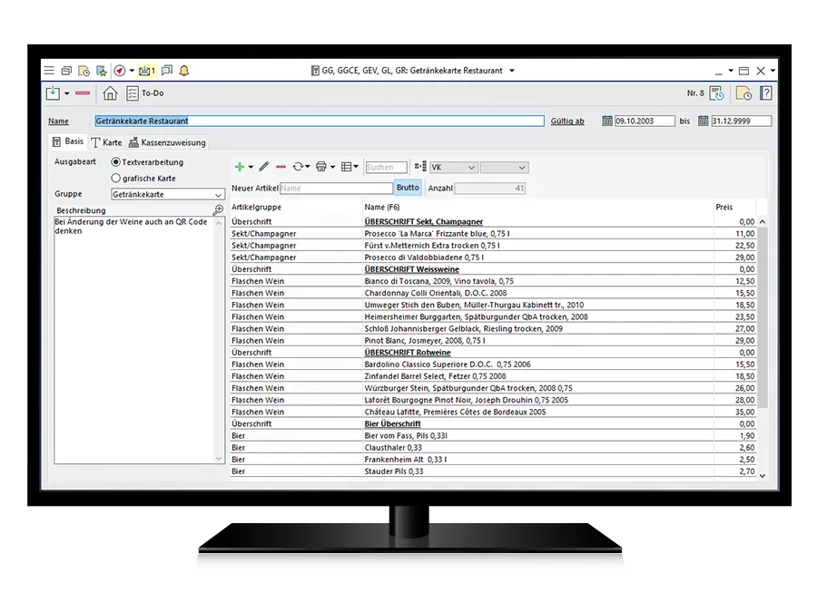 Eingabefenster Karte